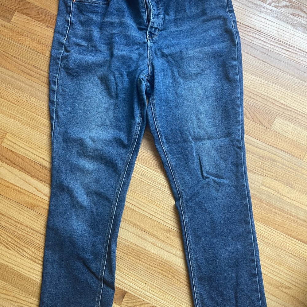 Royalty For Me Blue High-Rise Straight ankle length jeans